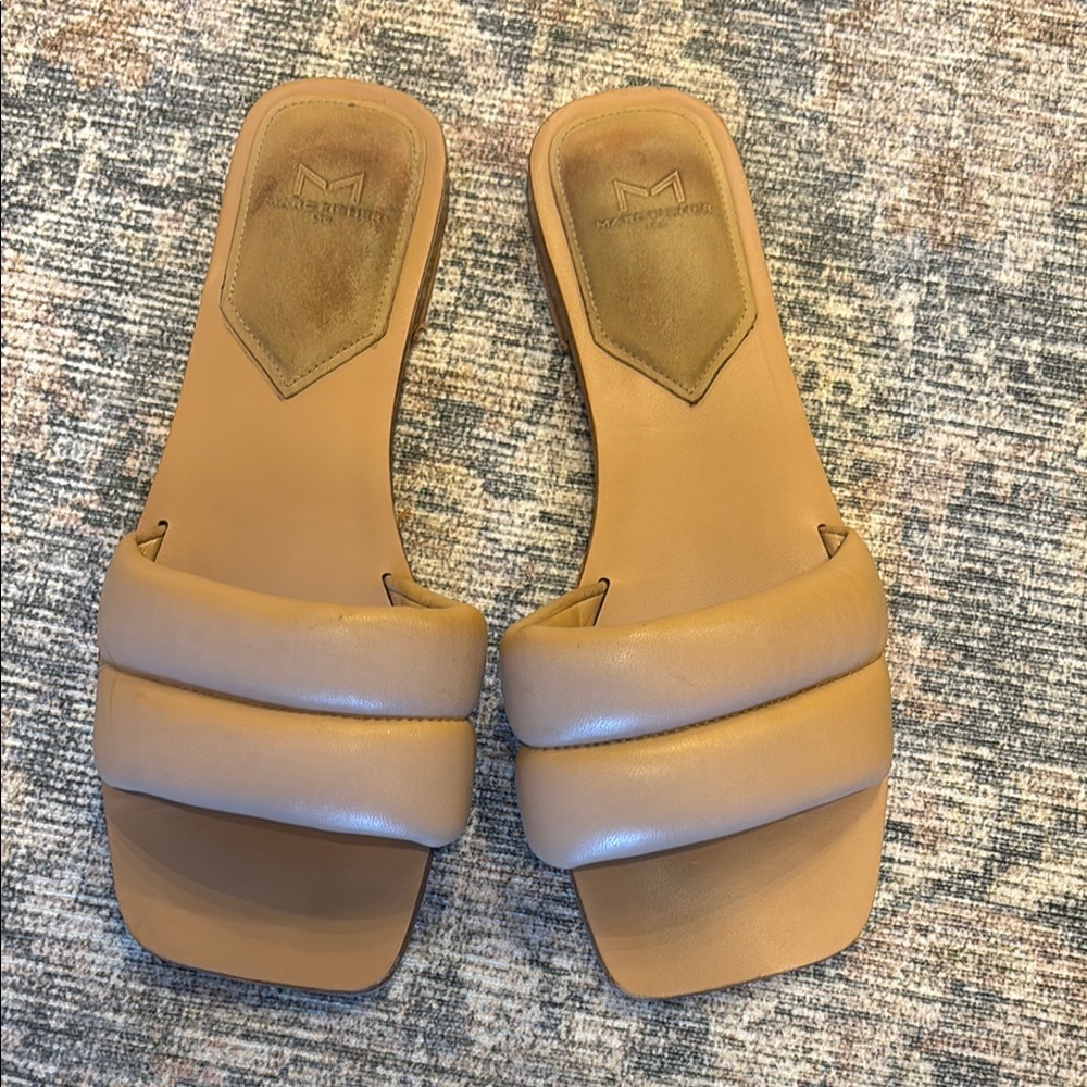 Marc Fisher Women's Tan Slide Sandals